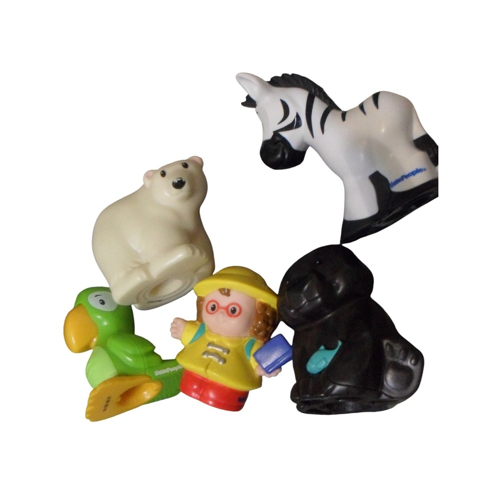 Fisher-Price Little People Zoo Figures Zebra Polar Bear Parrot Black Bear Maggie